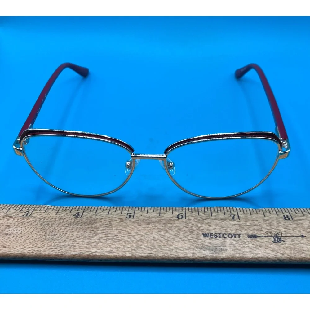 Guess Eyeglass Frames Women 53mm Burgandy Gold Cat Eye GU50334 *Frames Only*